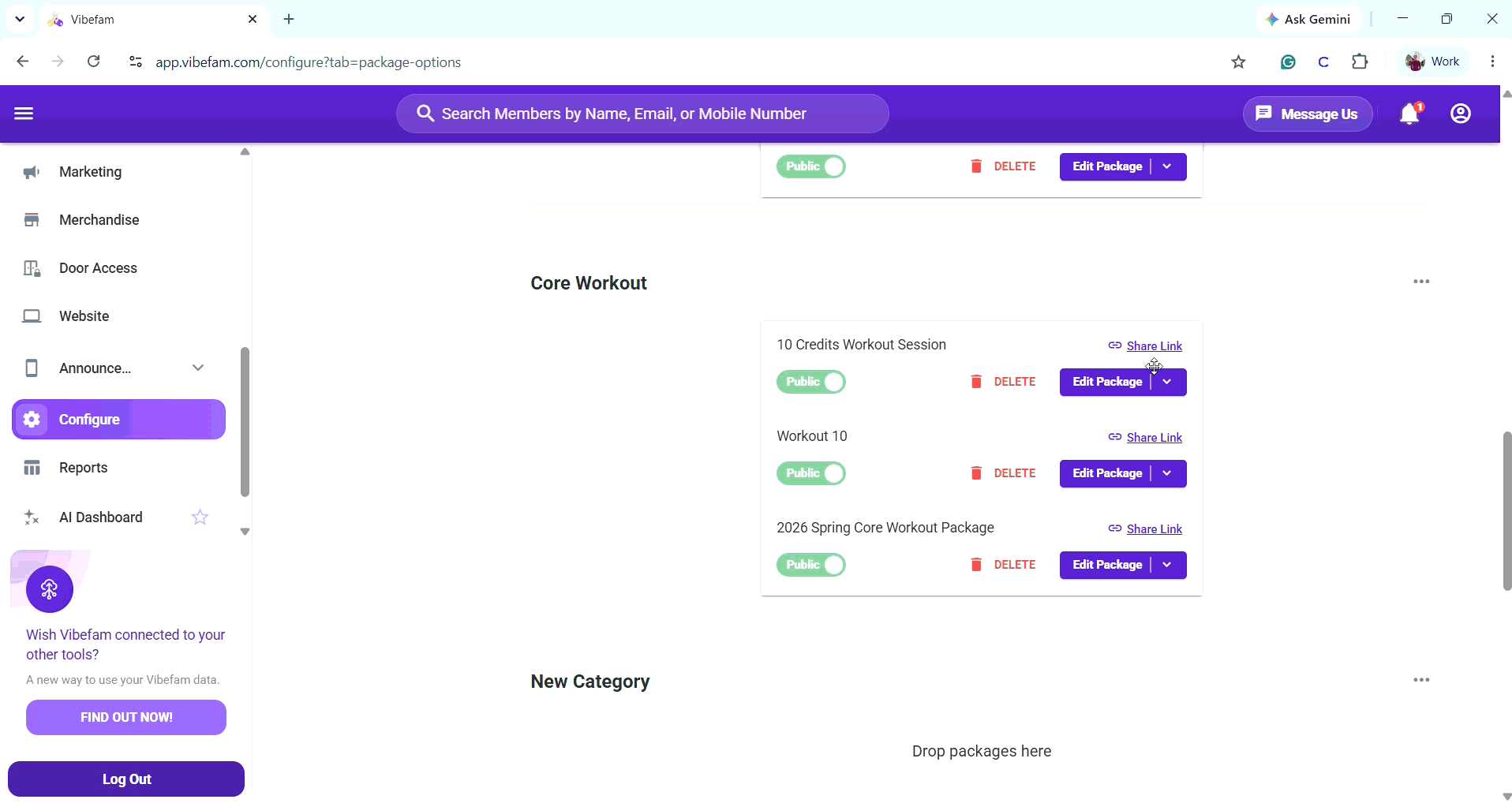 Package Link Sharing
